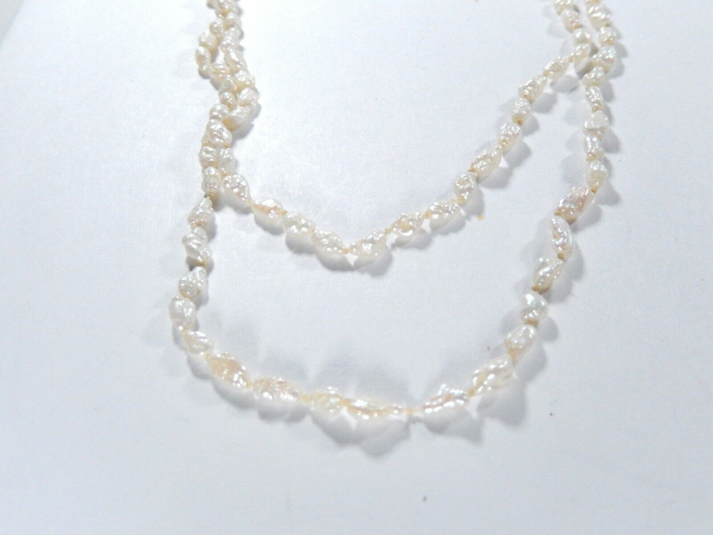 *VINTAGE*  14K Yellow Gold Clasp with Freshwater Rice Pearl  32" Necklace