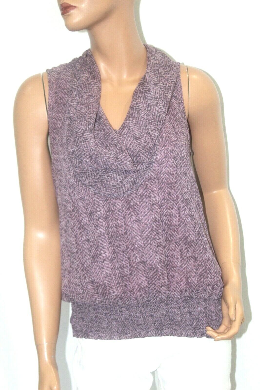 Michael Kors Women's L Large Tunic Cowl Neck Sleeveless Lined Sheer Top Sz P/Med