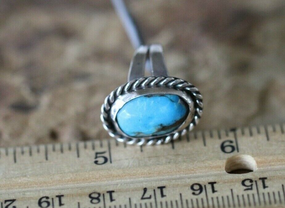 *VINTAGE*  Navajo Turquoise Sterling Silver Native American Ring Size 6.75