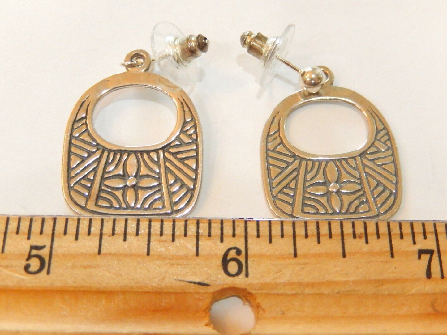 Silpada 925 Sterling Silver  Post Dangle Earrings  1" x 3/4"