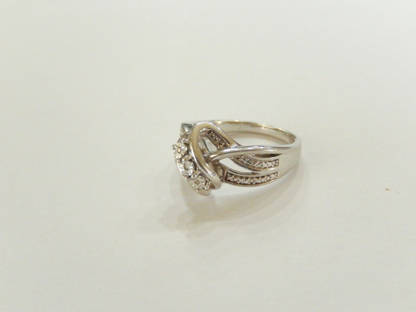 925 Sterling Silver Luxury Diamond Engagement Wedding Ring SZ 7
