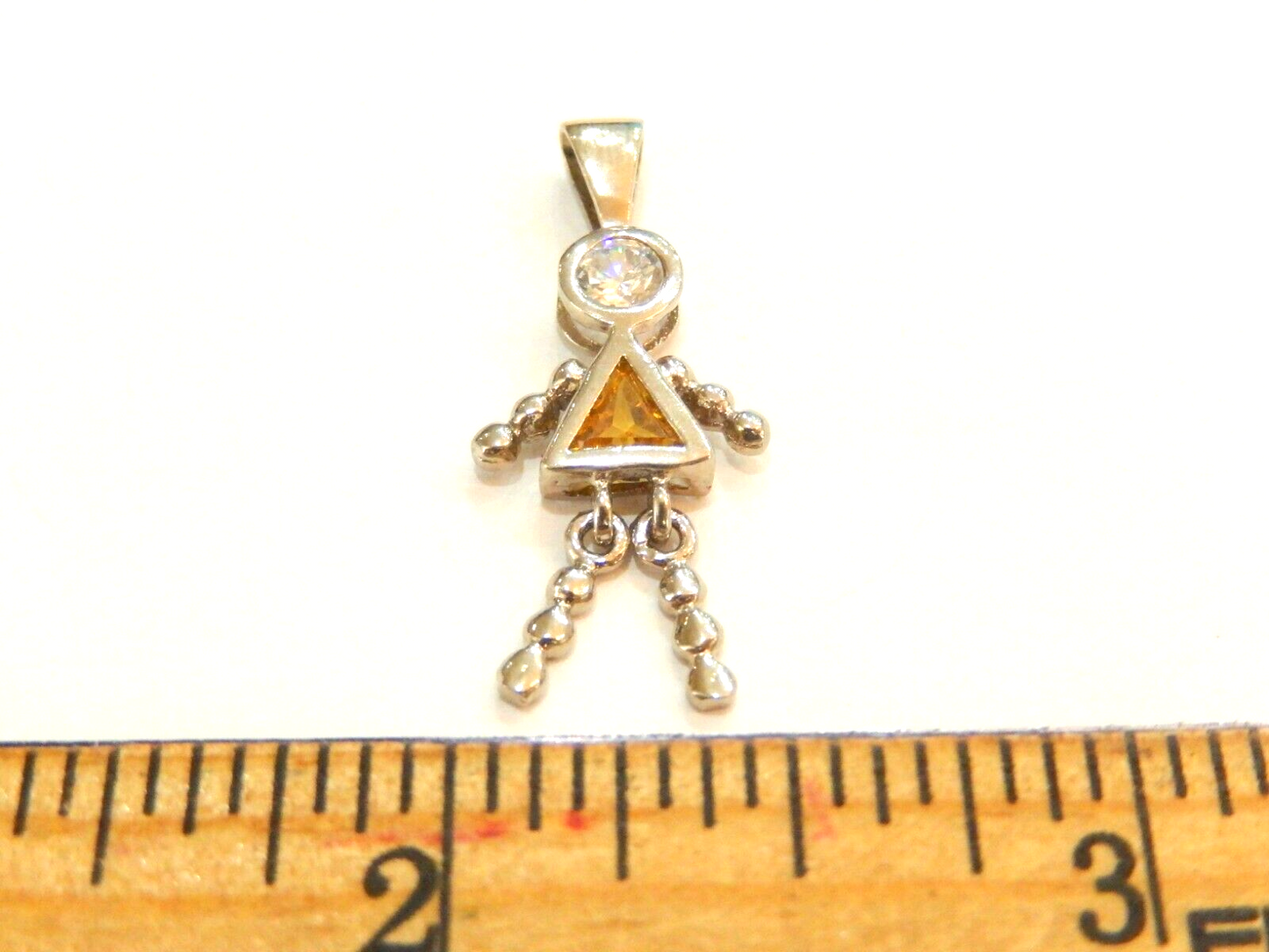 Citrine November Sterling Silver Birthstone Baby Girl Pendant / Charm