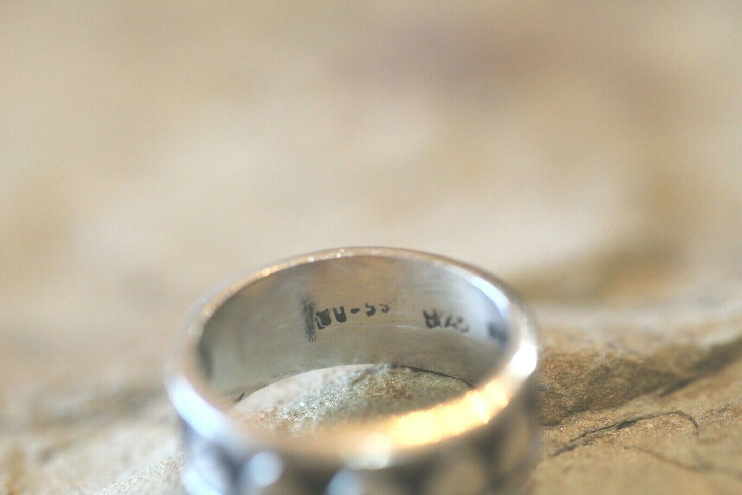 *VINTAGE* MEXICO  TAXCO  STERLING SILVER HEARTS BAND RING 925  Size 10.75