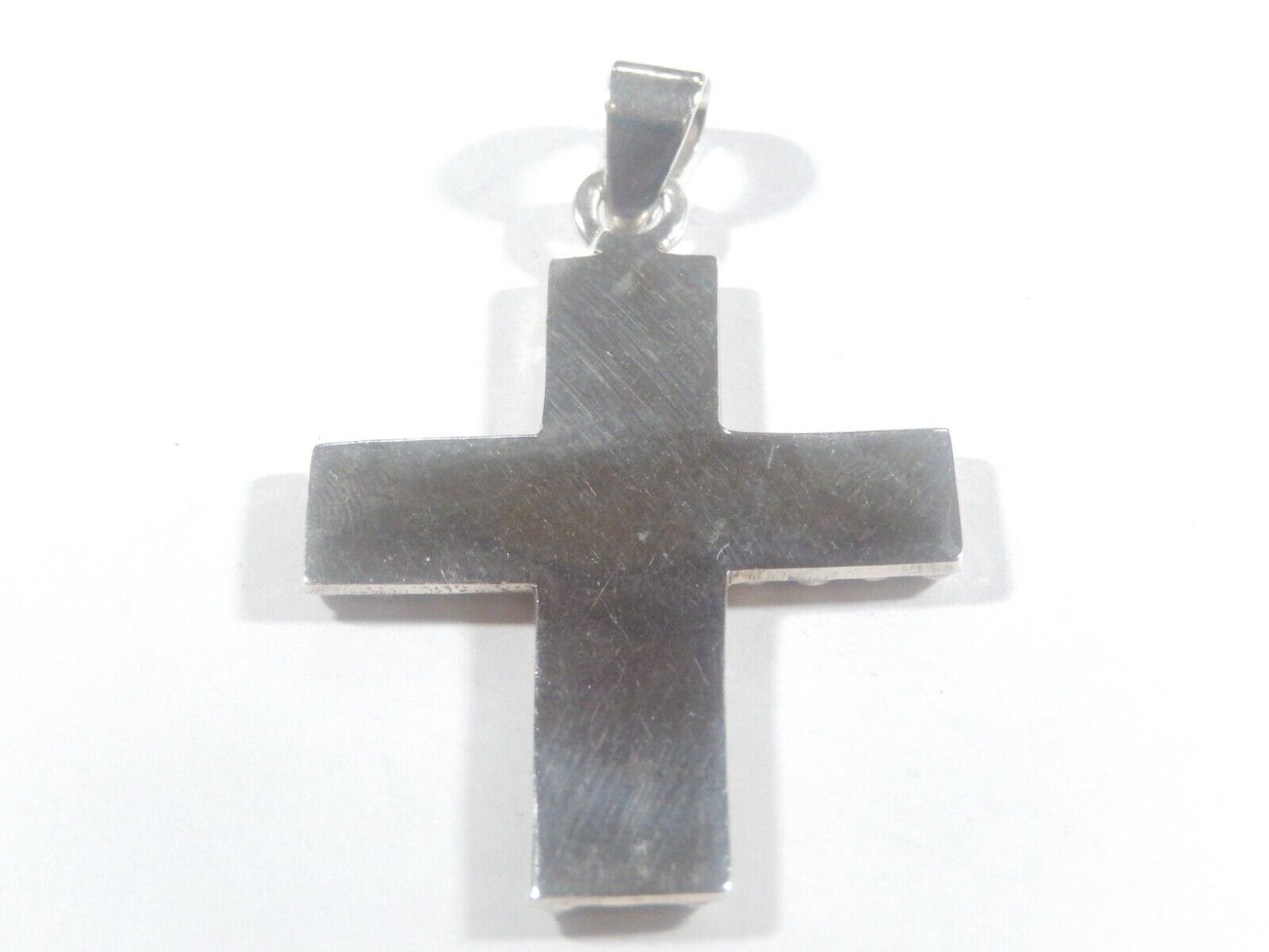 *VINTAGE*  Taxco LARGE Sterling Silver  Beaded  Cross Pendant