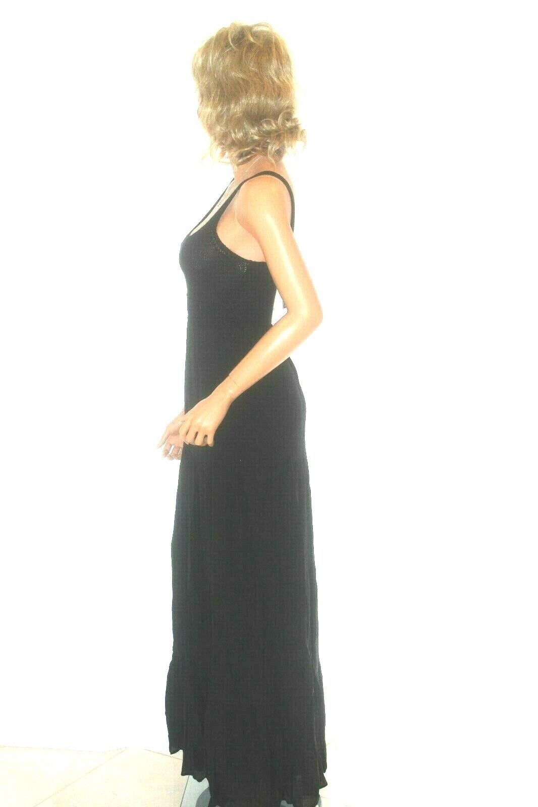 *NWT*  Black Crinkle Crepe Tank Maxi Dress  Women’s Small