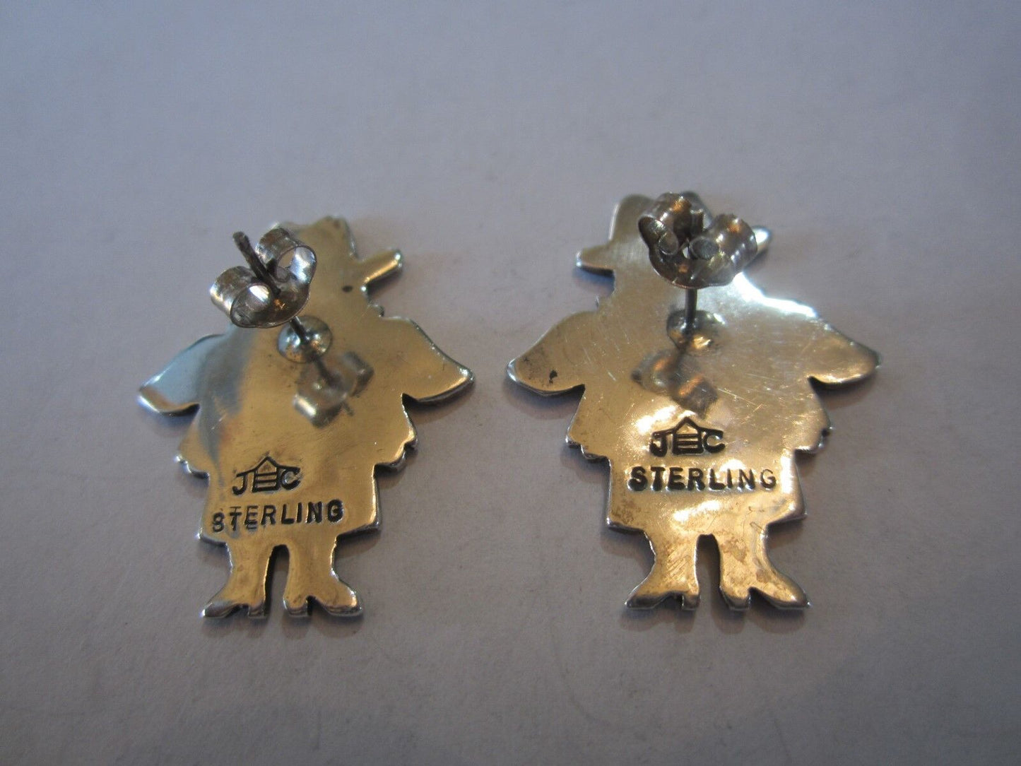 RETIRED - RAREJeep Collins Sterling Silver 1.25" Cowgirl Angel Pierced  Earrings