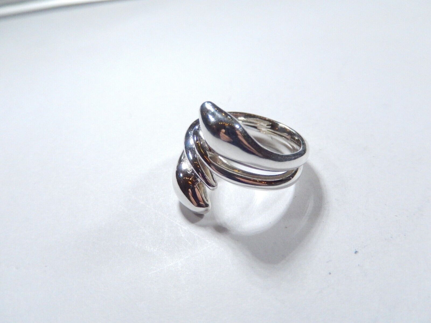 *VINTAGE*  Joseph Esposito Thick  Sterling Silver Two Snake Wrap Ring Size 7