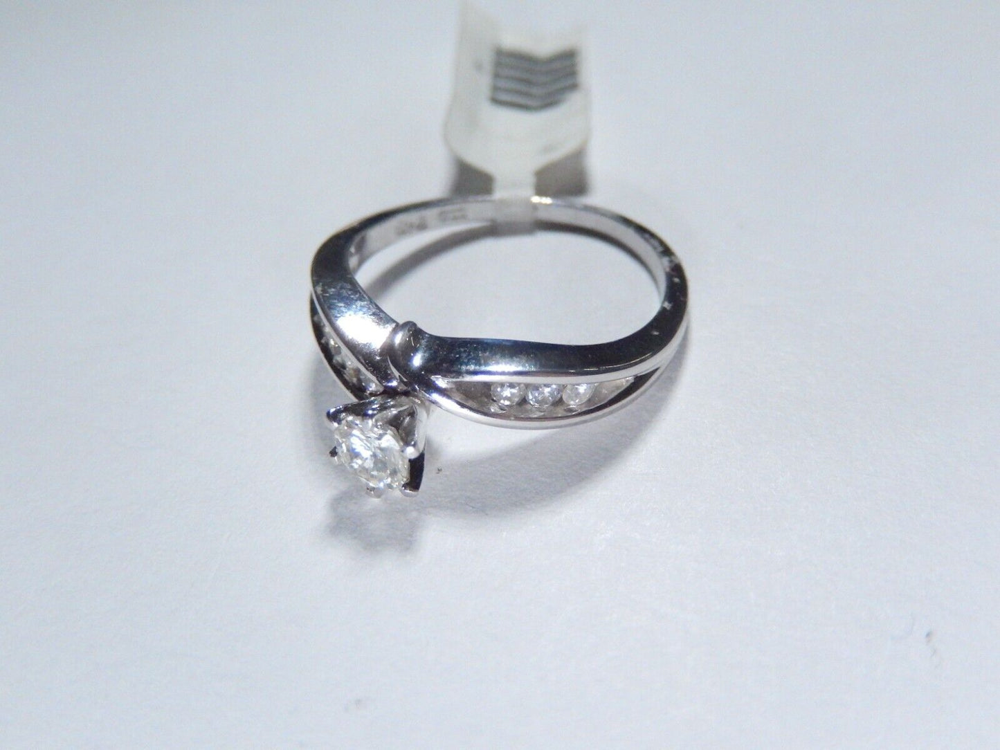 *NWT* 14K White Gold  1/3CT Natural Diamond  Engagement Wedding Ring Sz 6.75