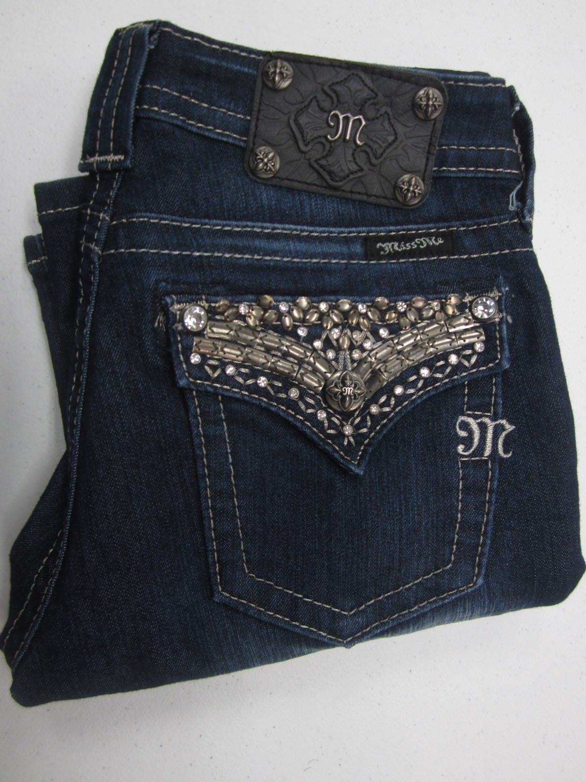 NWOT Miss Me Women's Embellished Pocket Flap Bootcut Jeans JP5489B2 Size 27 x 33