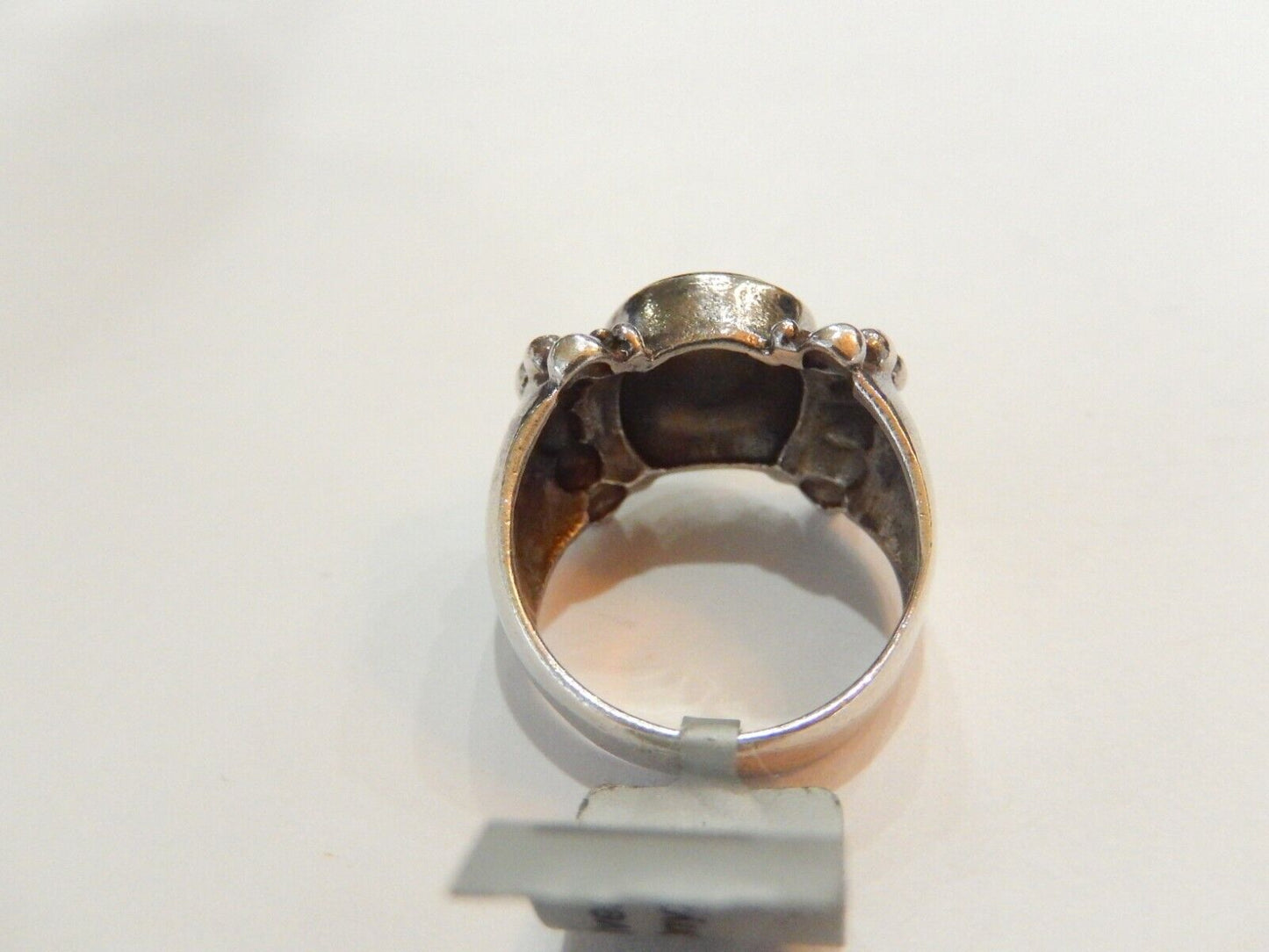 *VINTAGE*  STERLING SILVER BLACK ONYX SOUTHWEST STYLE RING SIZE 8.25