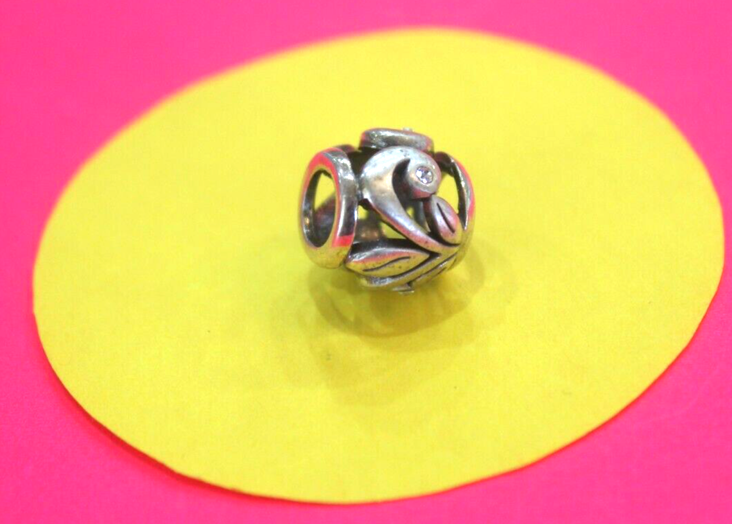 Brighton  FLOWER Silver Bead Charm  Crystals  RETIRED!!!! RARE !!!