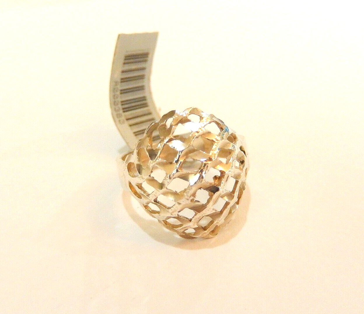 *VINTAGE*  Sterling Silver Diamond Cut Woven Tapered Dome Ring Size 7.25