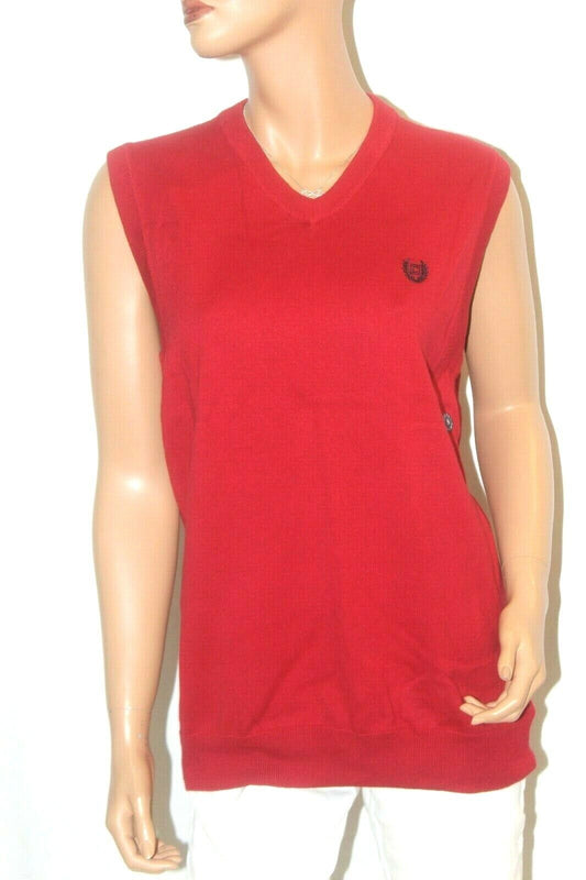 *NWT* $45. Women's CHAPS Knit Sweater  RED Pull Over SOFT Sleeveless Size Small