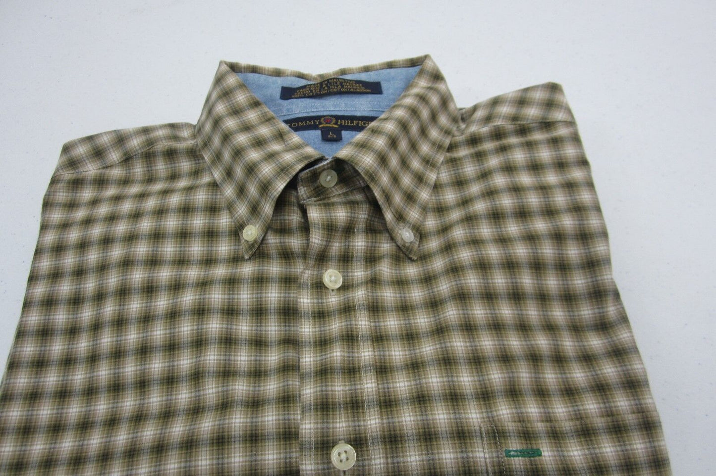 *MINT* Tommy Hilfiger  Mens  Plaid Print Button Down Shirt Size Large