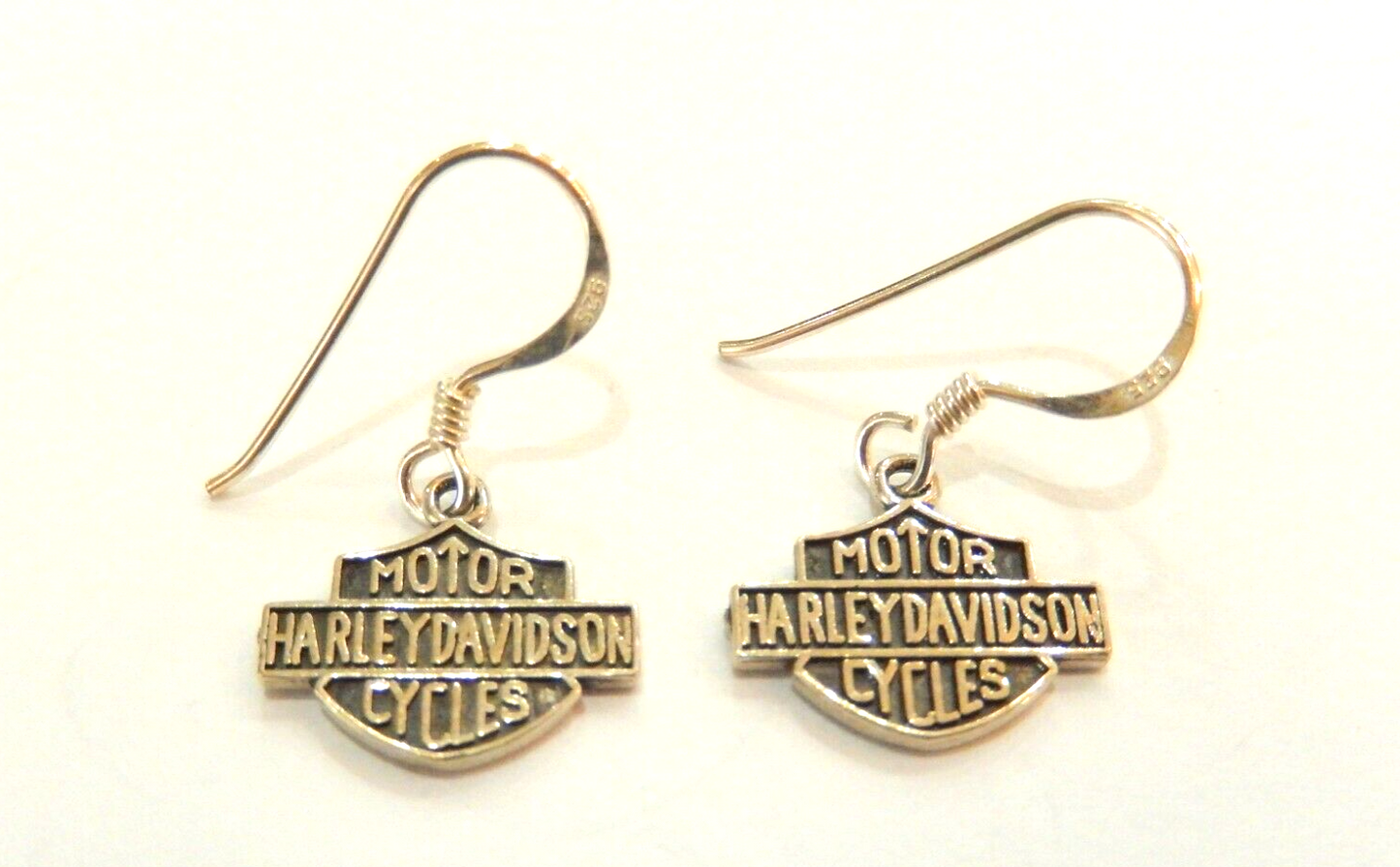 Harley-Davidson Sterling Silver 925 Bar & Shield Hook Earrings