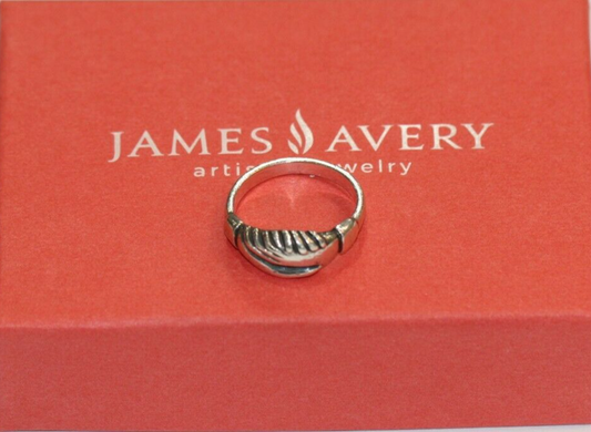 *RETIRED*  JAMES AVERY Sterling Silver Friendship Shaking Hands  Ring SZ 6