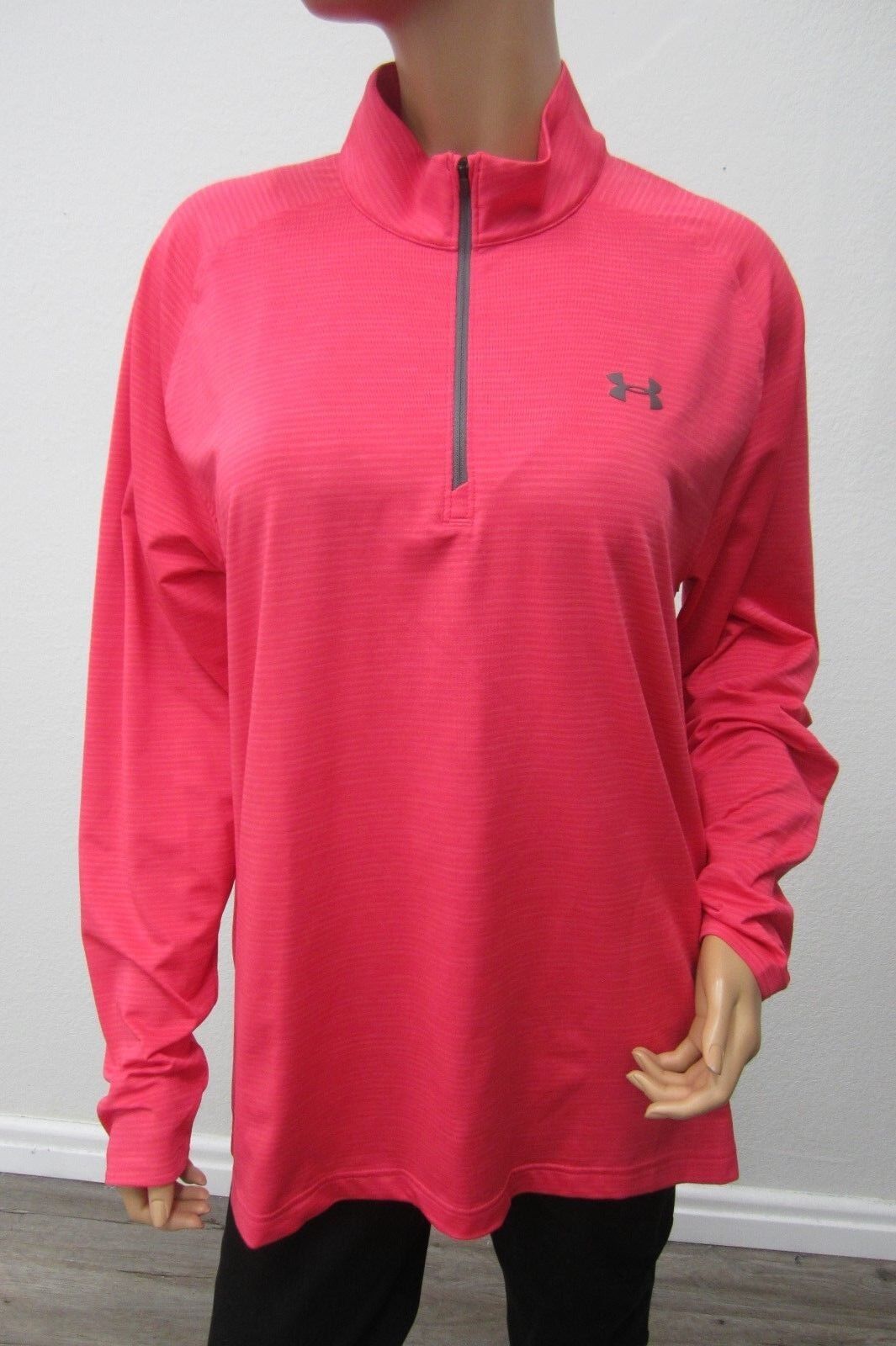 Under Armour Unisex Red 1/4 ZIP UP Pullover Loose Coupe  Size L