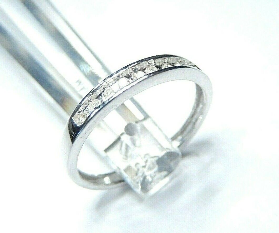 *NWT*  14K White Gold .25ct Natural Diamond Wedding Band Ring Size 7.75
