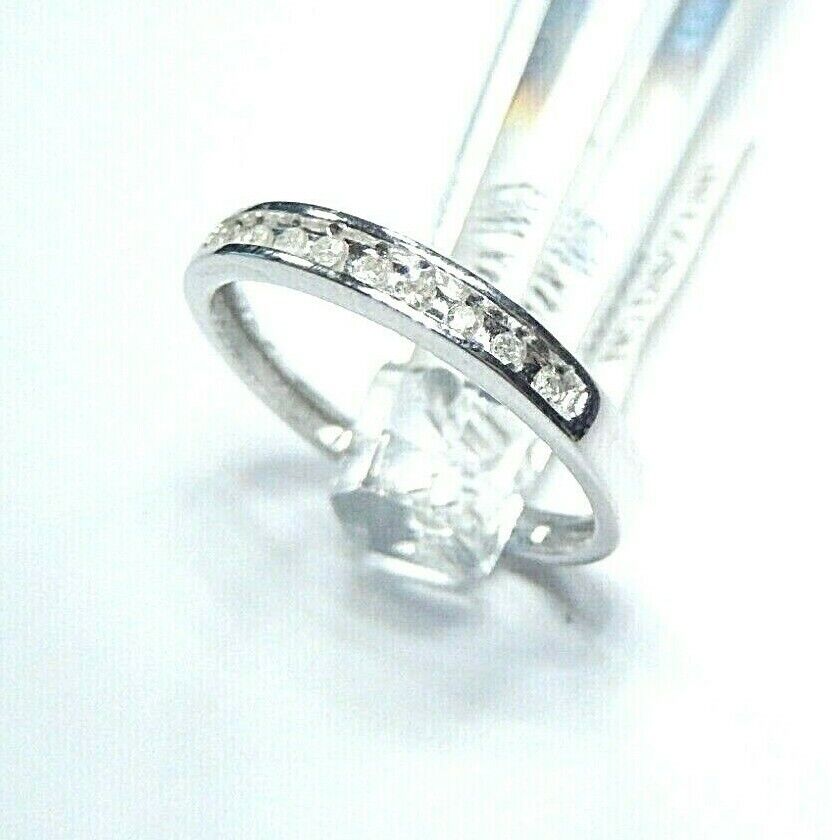 *NWT*  14K White Gold .25ct Natural Diamond Wedding Band Ring Size 7.75