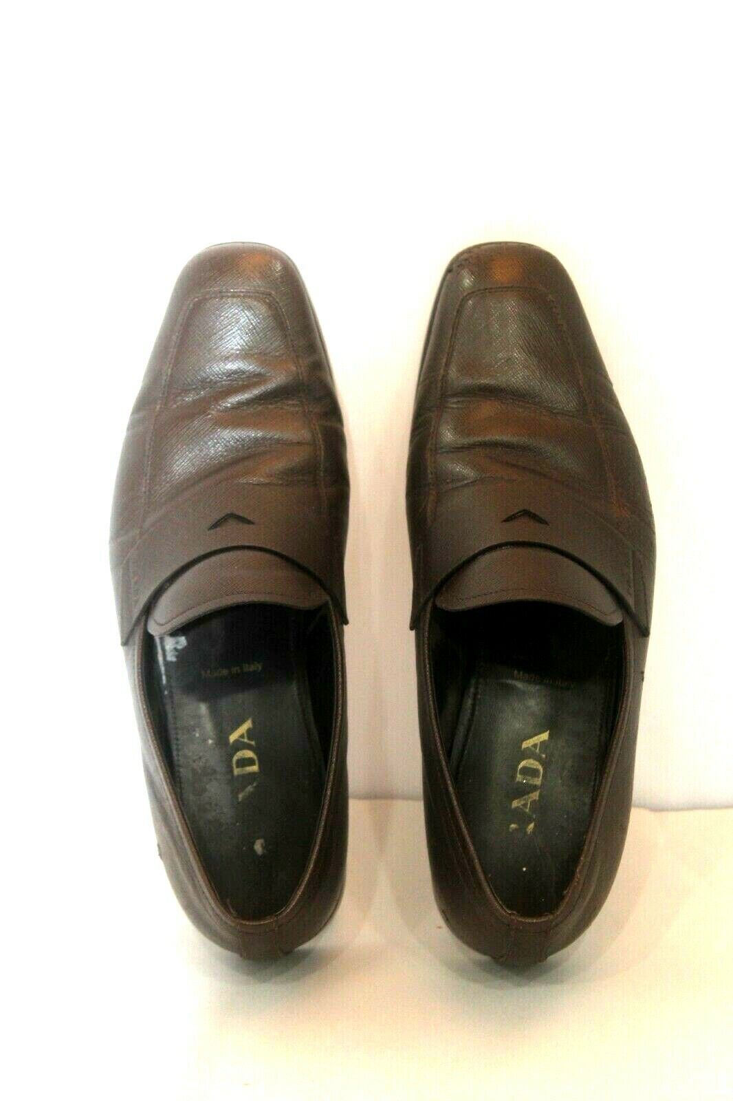 PRADA CALZATURE UOMO 2DC127 Chocolate Brown Shoes Men’s Size 7.5