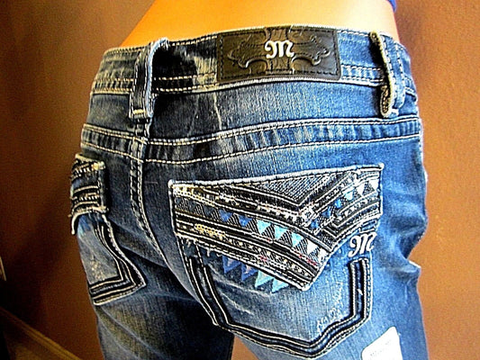 Buckle MISS ME Embellished Signature Boot Cut Stretch Jeans 27 x 34 NWT