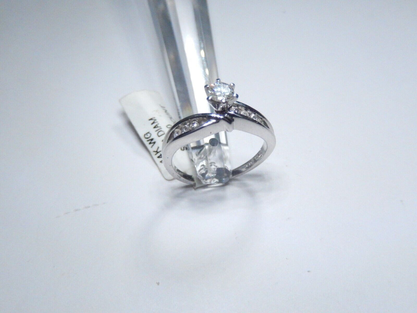 *NWT* 14K White Gold  1/3CT Natural Diamond  Engagement Wedding Ring Sz 6.75