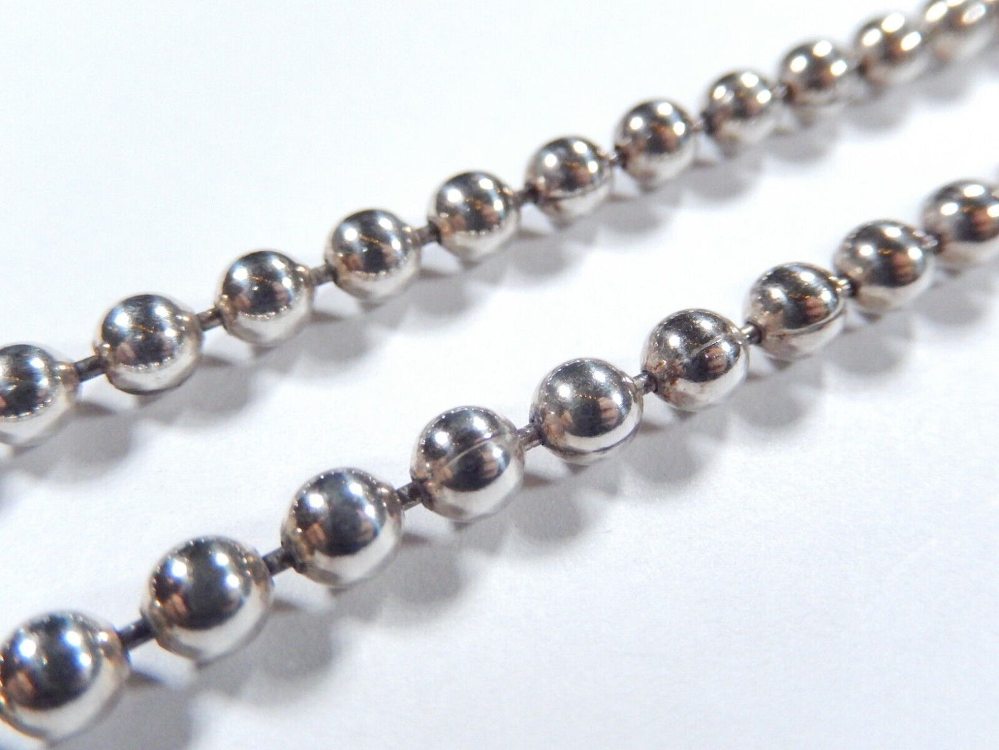 Sterling Silver 4.75mm Ball Bead Chain Necklace "GENUINE 925" 18" - 27.2gms