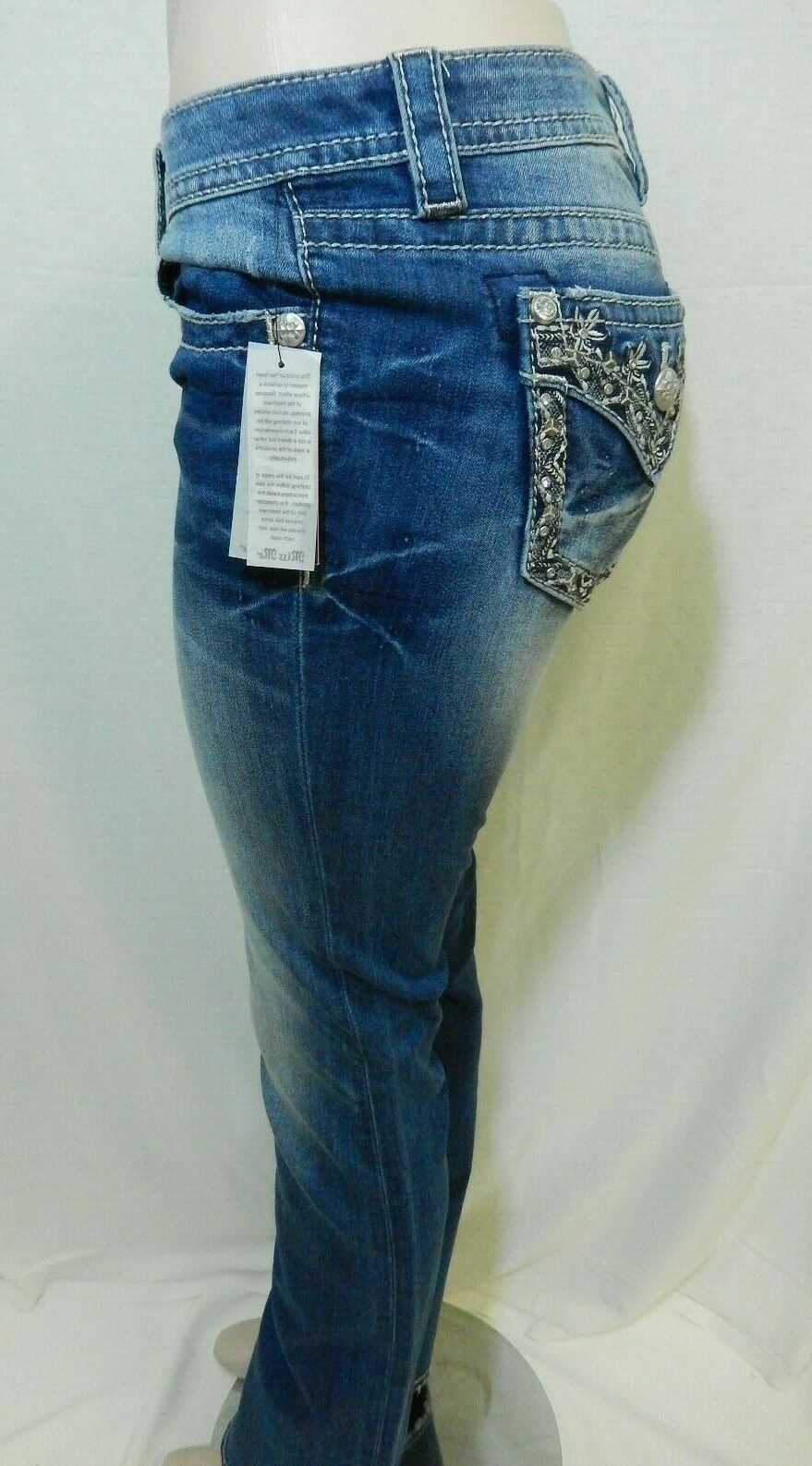 *NWT* Miss Me L3326B Low-Rise Chloe Boot Cut Jeans Medium Blue Sz 26 x 34