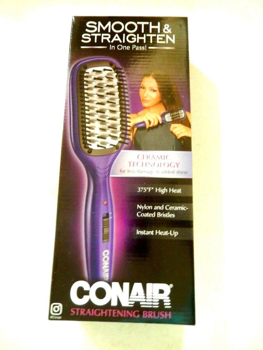 *NEW IN BOX*  CONAIR Smooth & Straightening Brush Model BC8 Purple E1