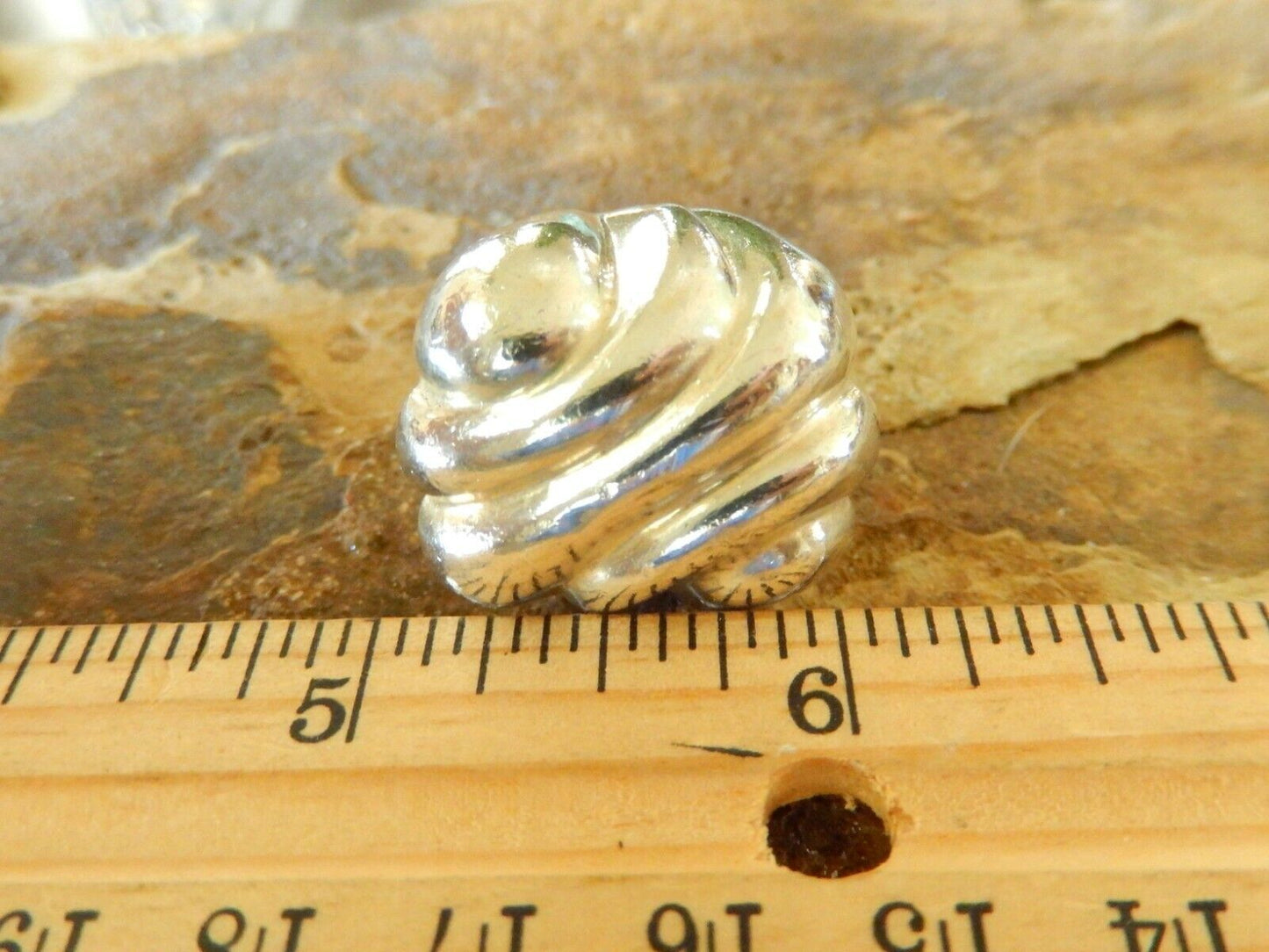 *VINTAGE*  Lrg Modernist Mexico Sterling Silver Sculptural HEAVY RING size 7.75
