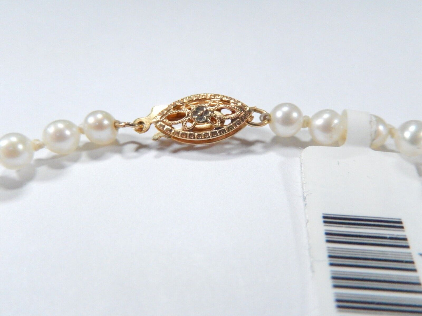 18" Genuine Cultured Graduated Pearl Necklace 4mm-7mm  14K Yellow Gold Clasp