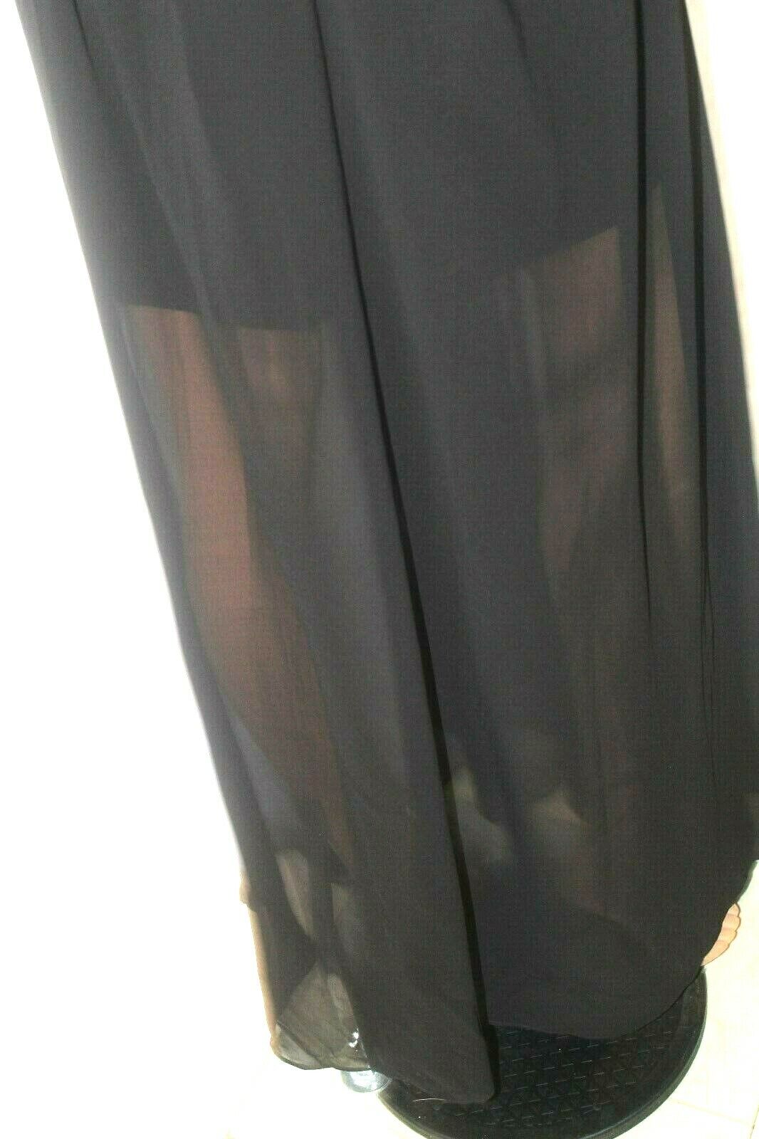 *NWT* $138.  Betsey Johnson Black Chiffon & Faux Leather Strapless Maxi Dress 12