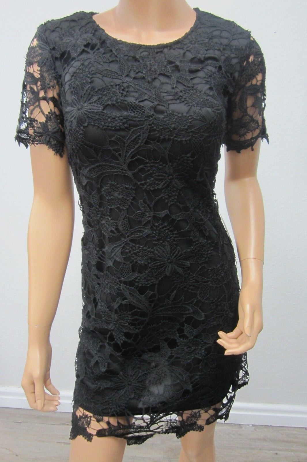 NWT Womens Black Lace JODI KRISTOPHER Sexy Cocktail Dress Size 3/4