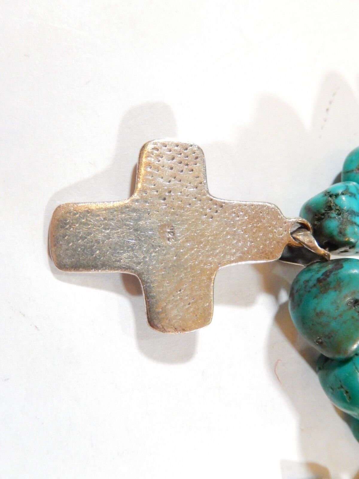 *VINTAGE* Sterling Silver Charms And Turquoise Chunky Beaded Bracelet 9"