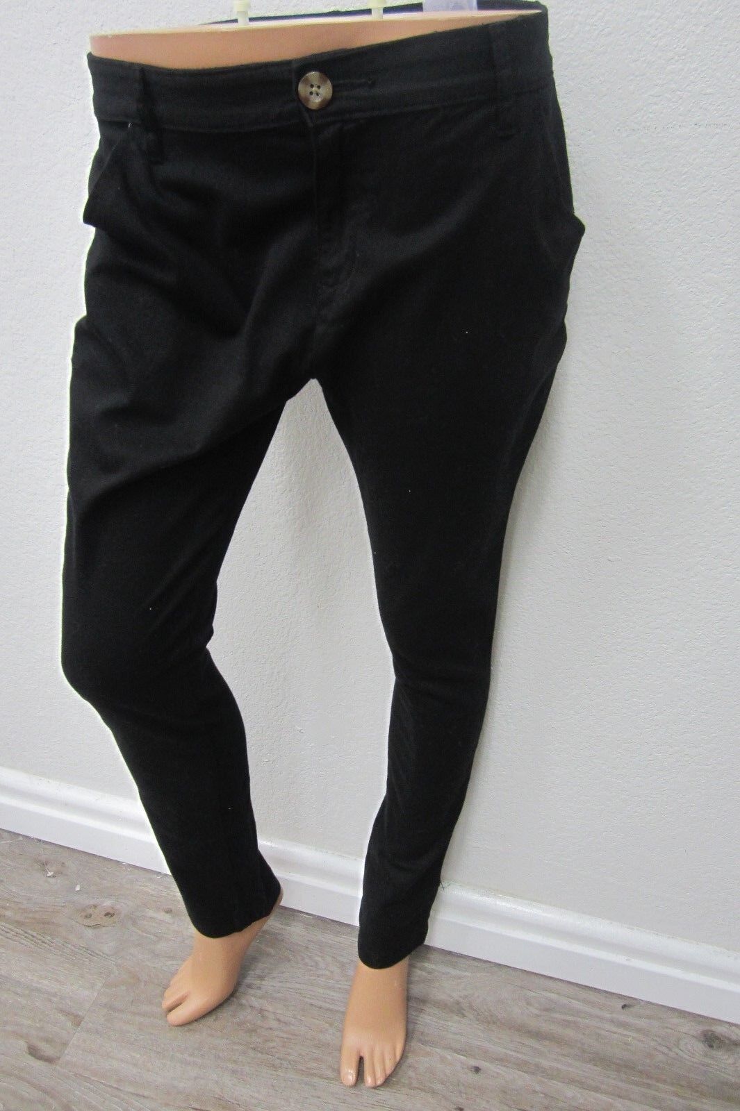 NWT *OLD NAVY* WOMEN'S BLACK STRETCHY 98% COTTON SKINNY LEG PANTS Sz 14 x 29.5L