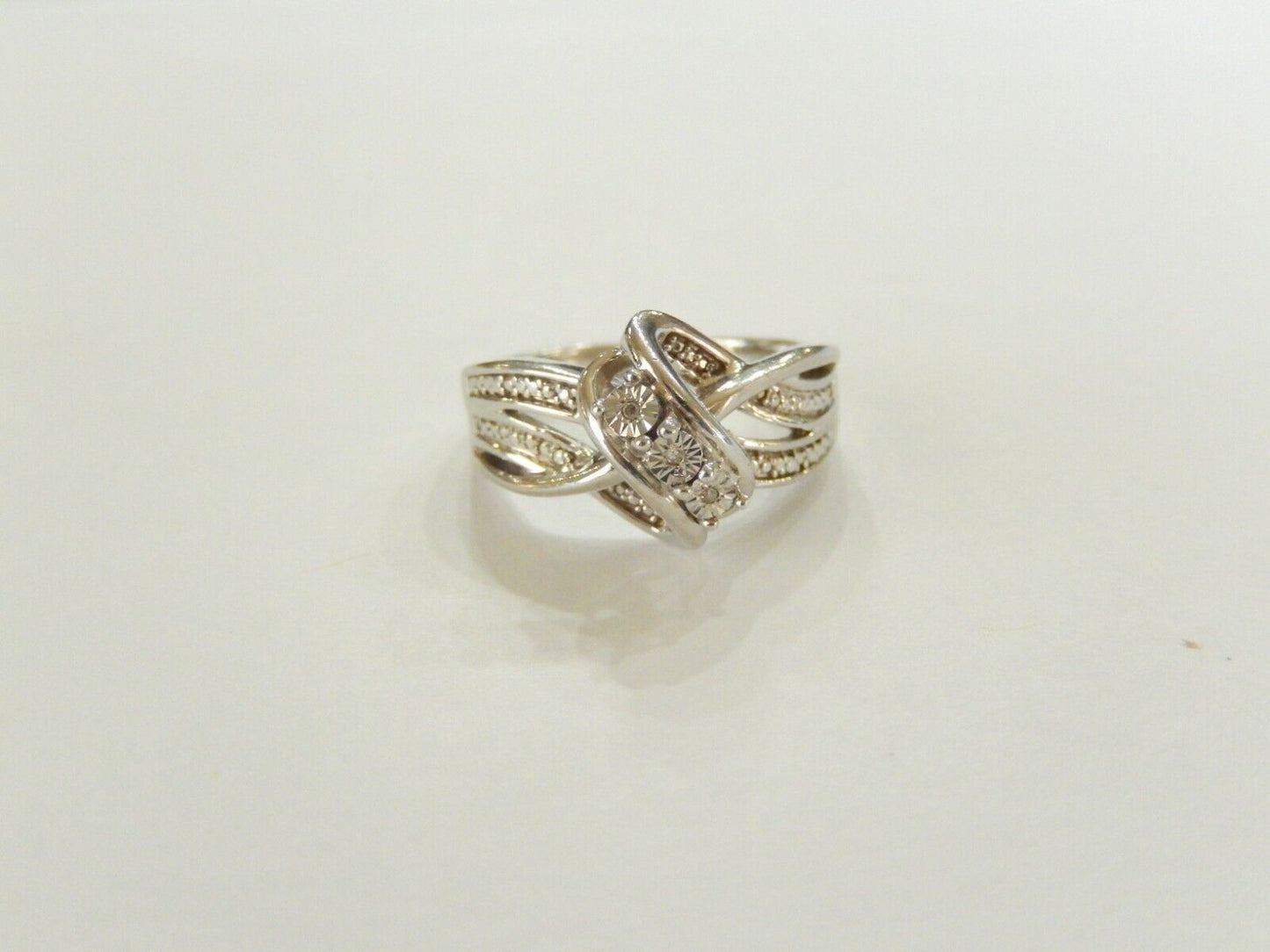 925 Sterling Silver Luxury Diamond Engagement Wedding Ring SZ 7