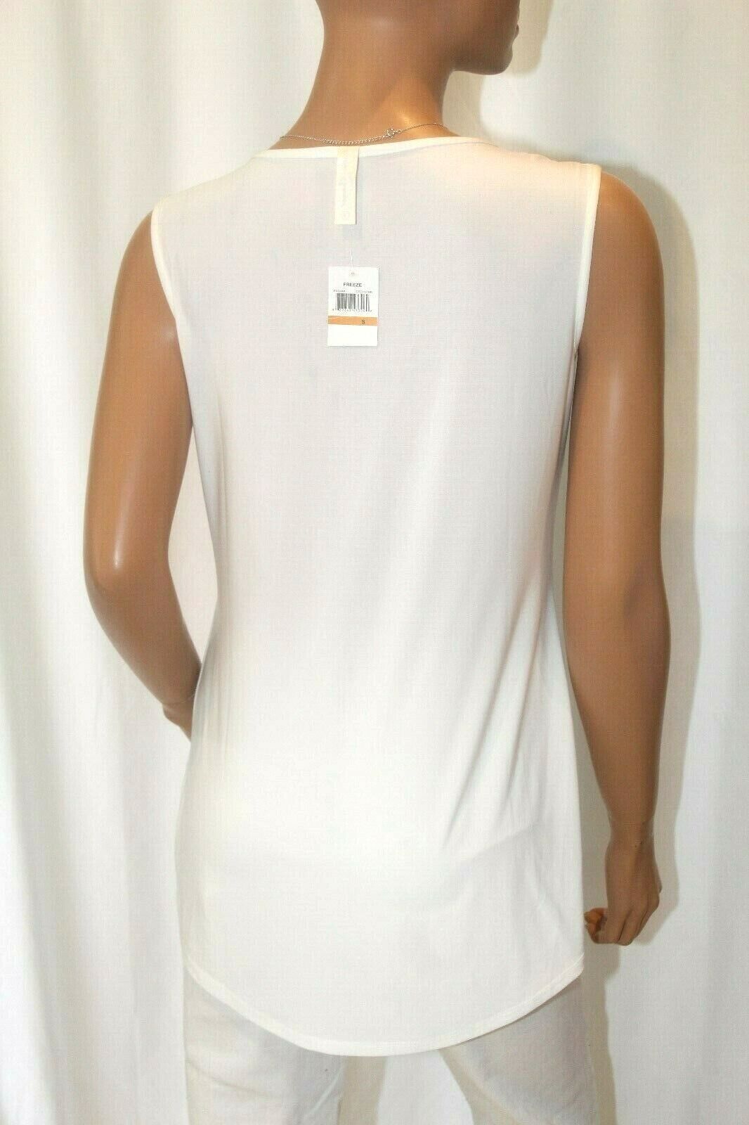*NWT* Perseption Concept CUTE Slinky Lace Tunic White,Blk Top  Sleeveless Size S