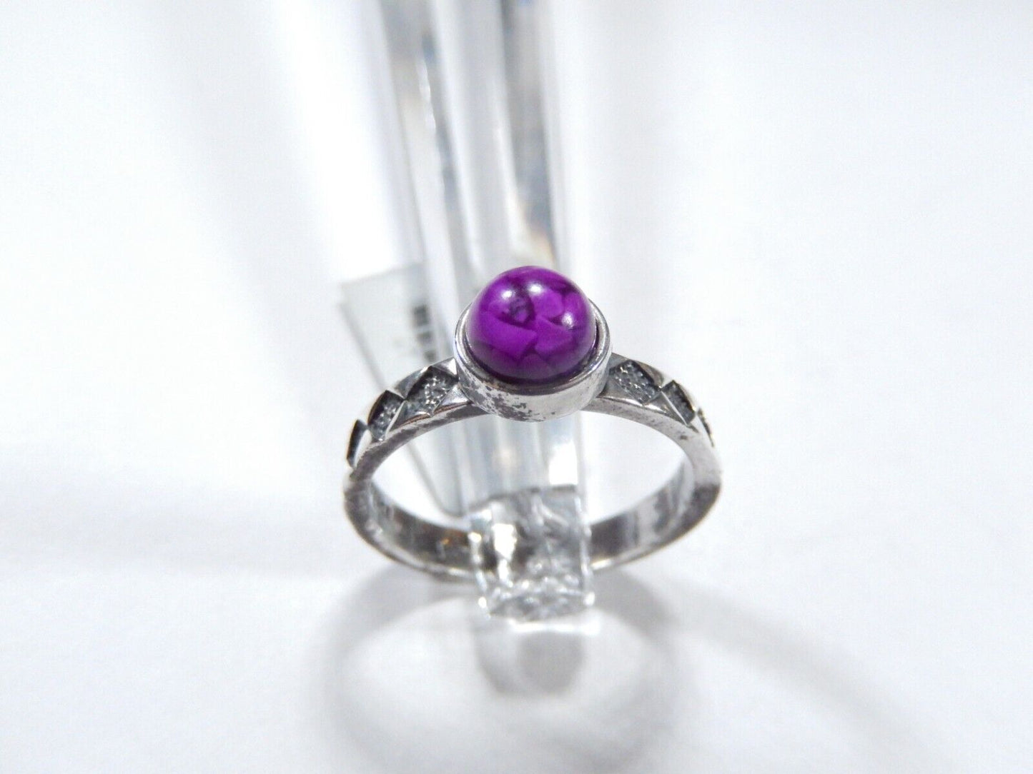 *VINTAGE*  Southwest Sterling Silver 925 Purple Cabochon Ring Size 9