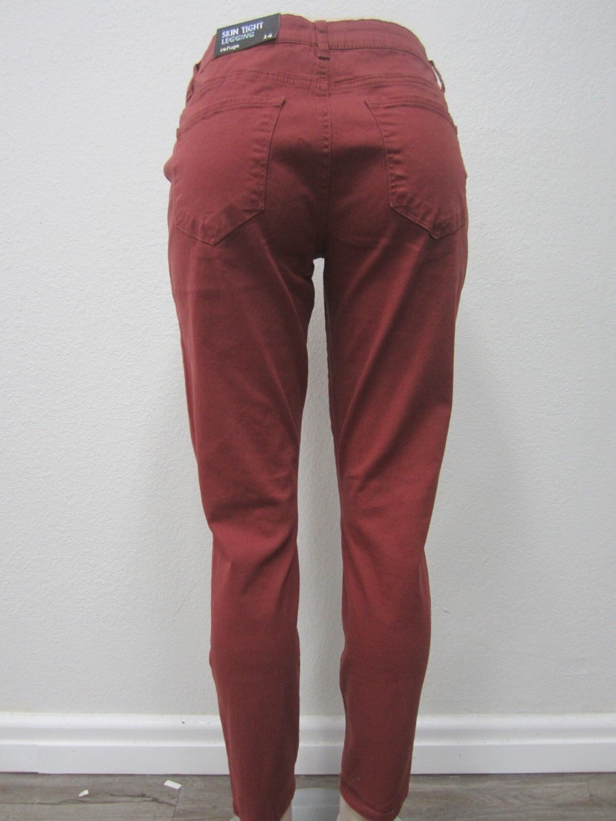 NWT Charlotte Russe Refuge Skin Tight Legging Jeans Sz 14 X 29 Rust Color