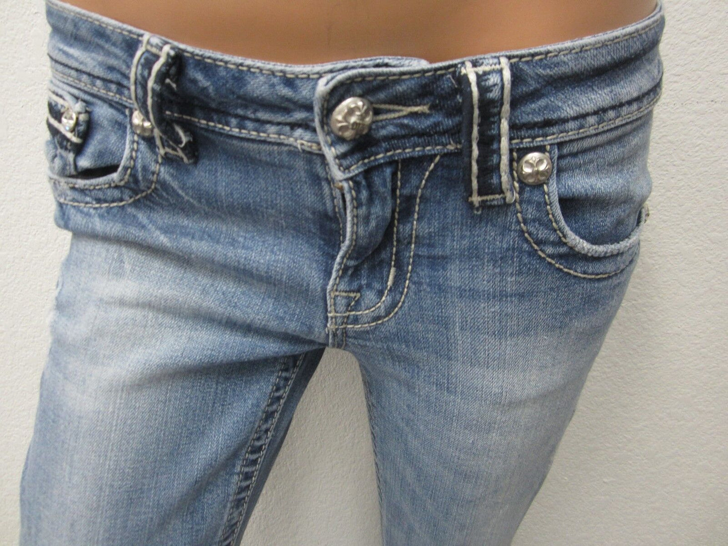 NICE MISS ME WOMEN'S JP5182B EMBROIDERED POCKETS PREMIUM BOOT CUT JEANS 27x33