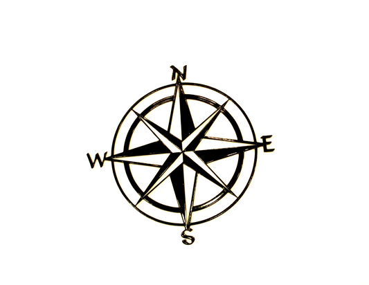*NEW* Shabby Chic 14 ga. Thick Nautical Star Metal Compass Wall Hanging Art 10”
