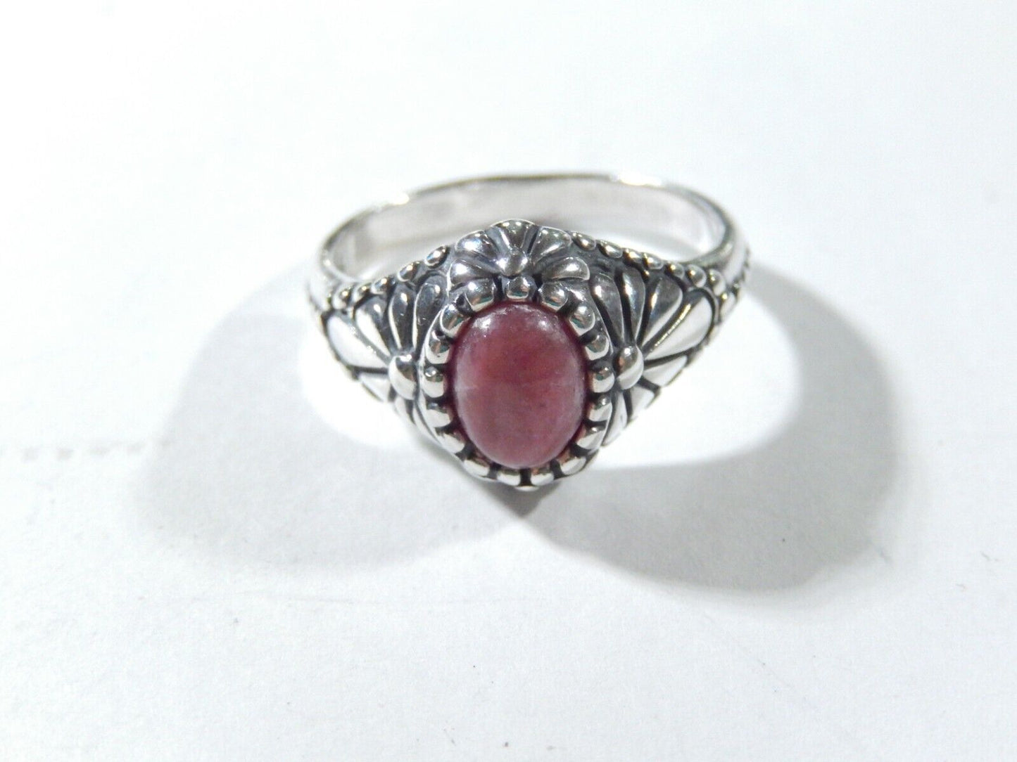 *VINTAGE*  Sterling Silver Pink Quartz Southwest Ring Size 10