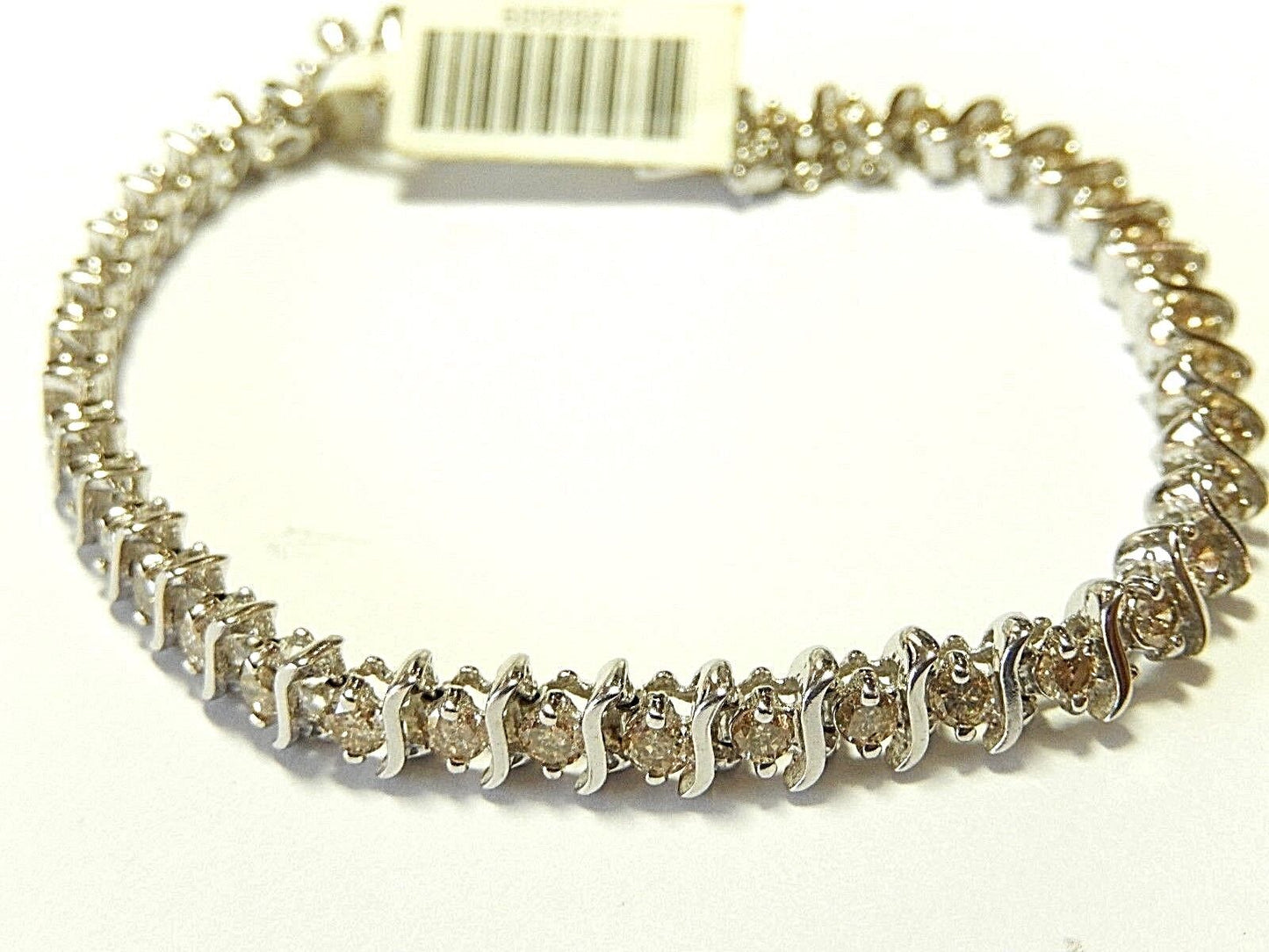 4 Ct Natural Diamond Tennis Bracelet 38 Round Diamonds 14K White Gold 7"