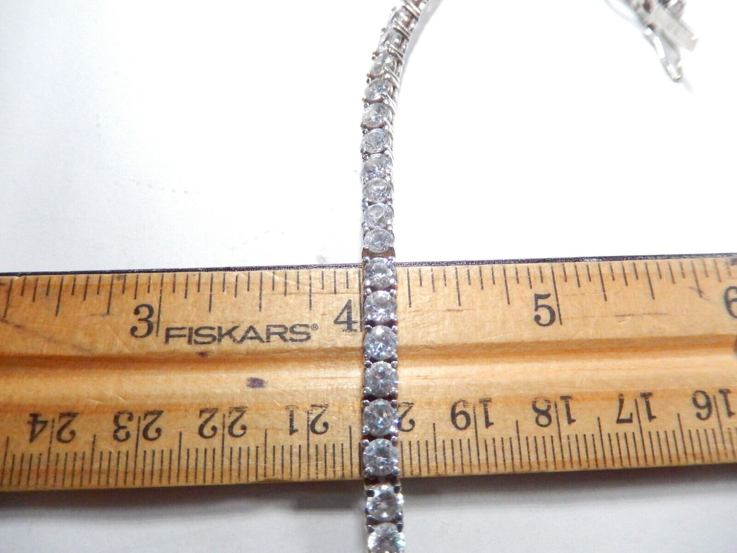 *VINTAGE*  Exquisite  Round Cut 11.CT Cubic Zirconia Tennis Bracelet 7.25"