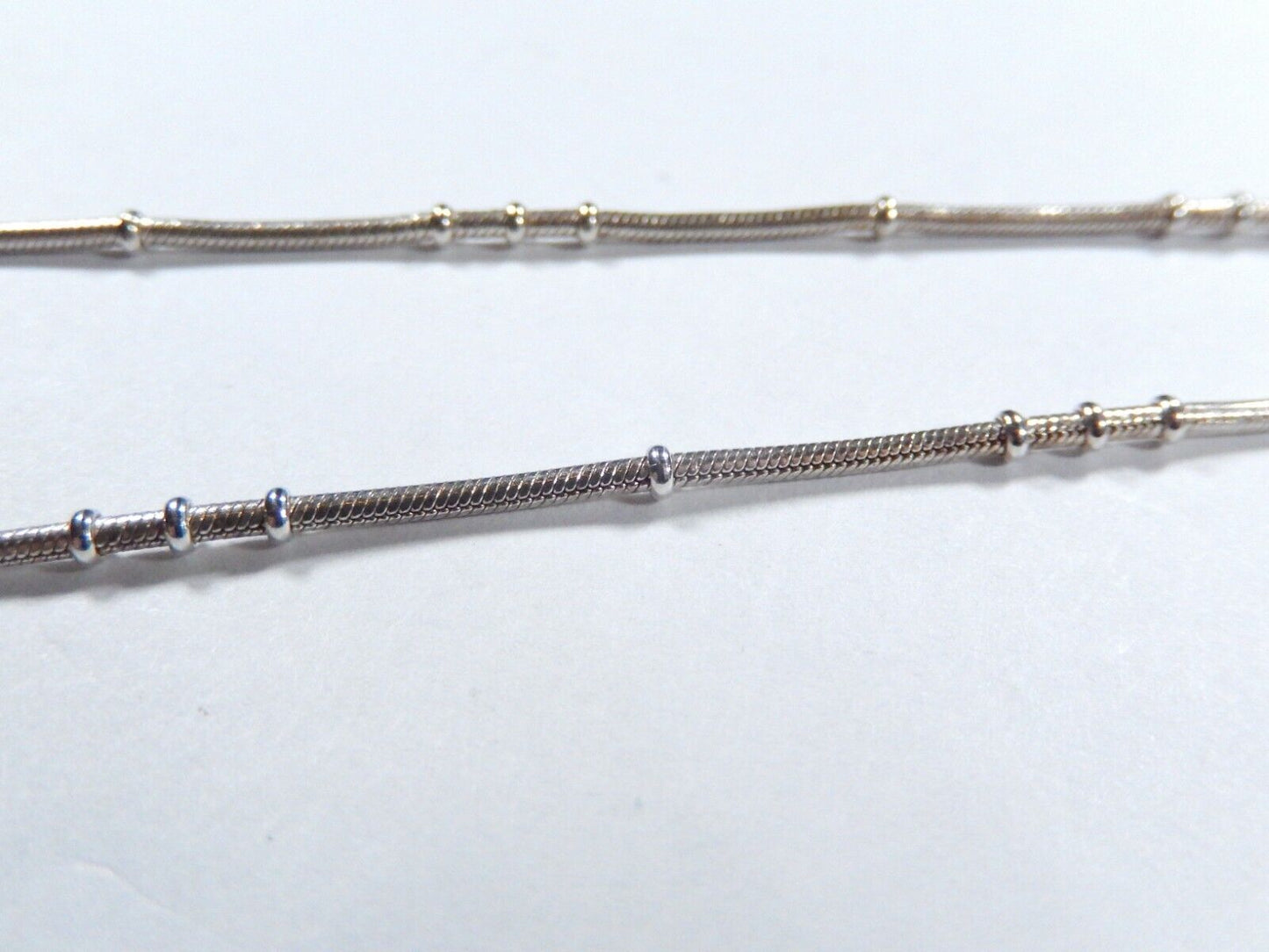 *VINTAGE*  2.5 mm Sterling Silver 925 Beaded Ball Snake Chain 18" Italy