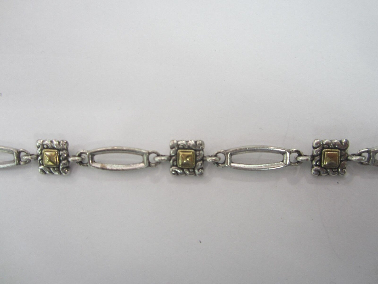 RETIRED Brighton Silver Gold Link Bracelet 7"-8"