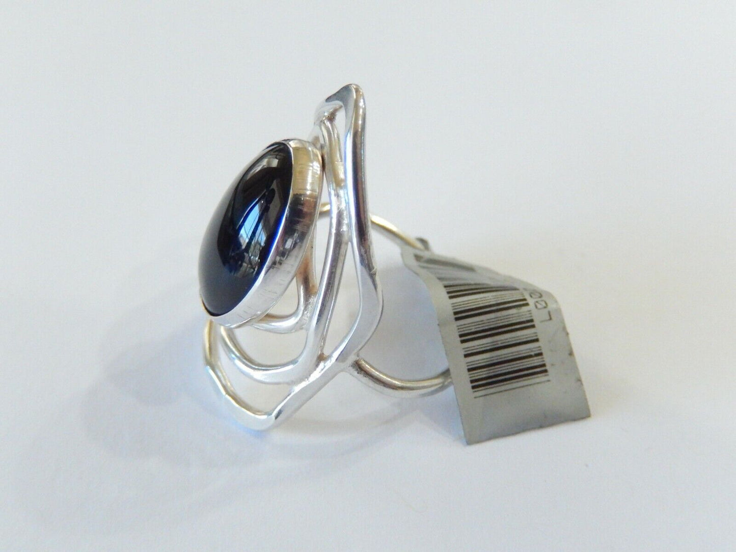 *VINTAGE*  LARGE -  Southwestern  Sterling Silver Black Onyx Ring Size 10.25