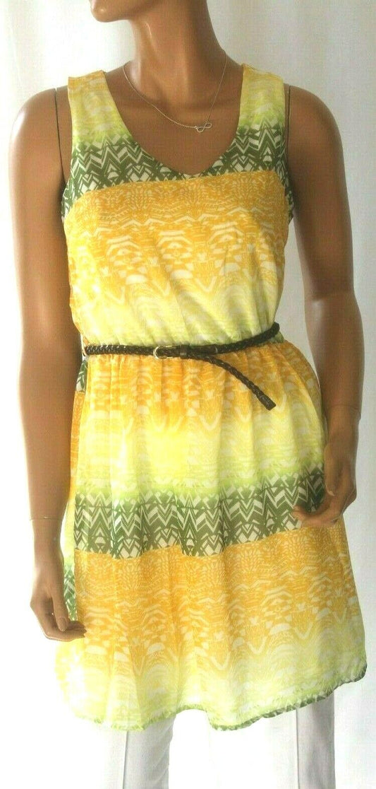 *NWT* GLAM DOLL Sleeveless Side Zip Fitted Lined Belted Dress Size Medium