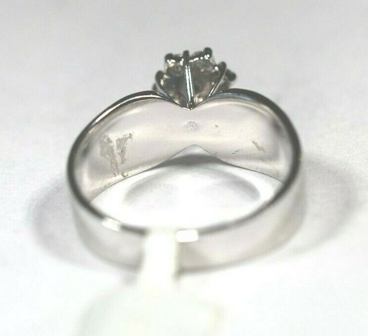 *NWT*  14k White Gold .25CT Round cut Diamond Engagement Ring Wedding Band Sz 7
