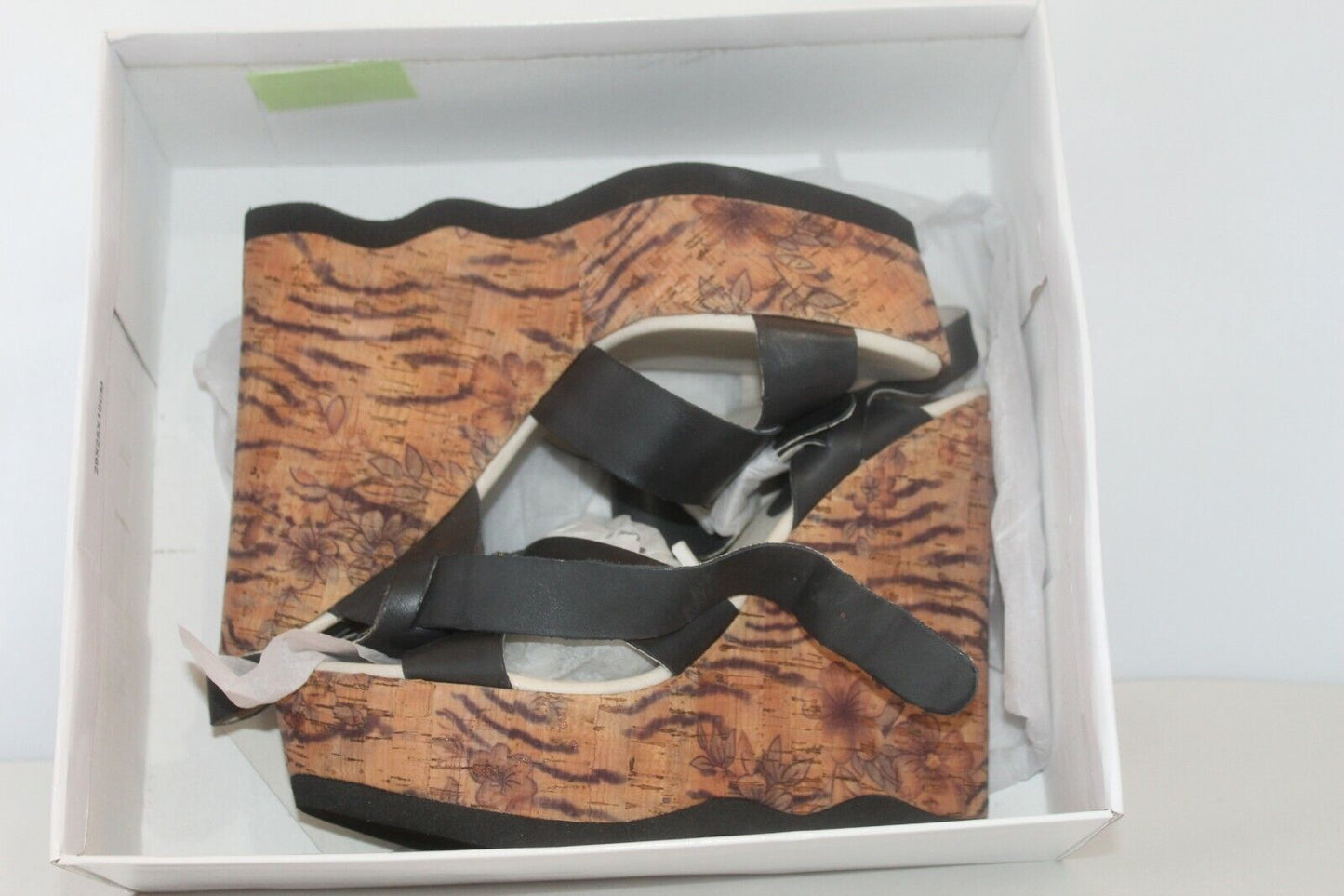 *NIB*  The Cool People Women's Black Leather Vickie Wedge Shoes 8.5 Med